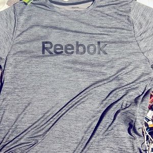 New Mens Reebok gray silky shirt size L